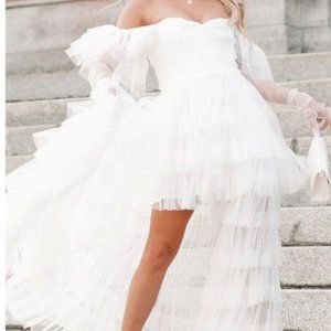 NanaMacs "Maybe I'm Dreaming" Tiered High Low Tulle Maxi Dress